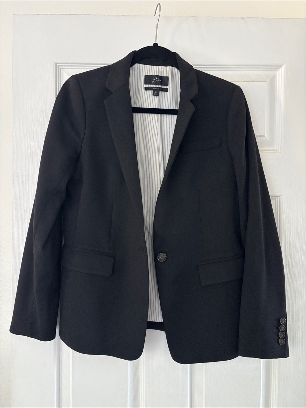 J. Crew Black Women's Single-Button Wool Blazer